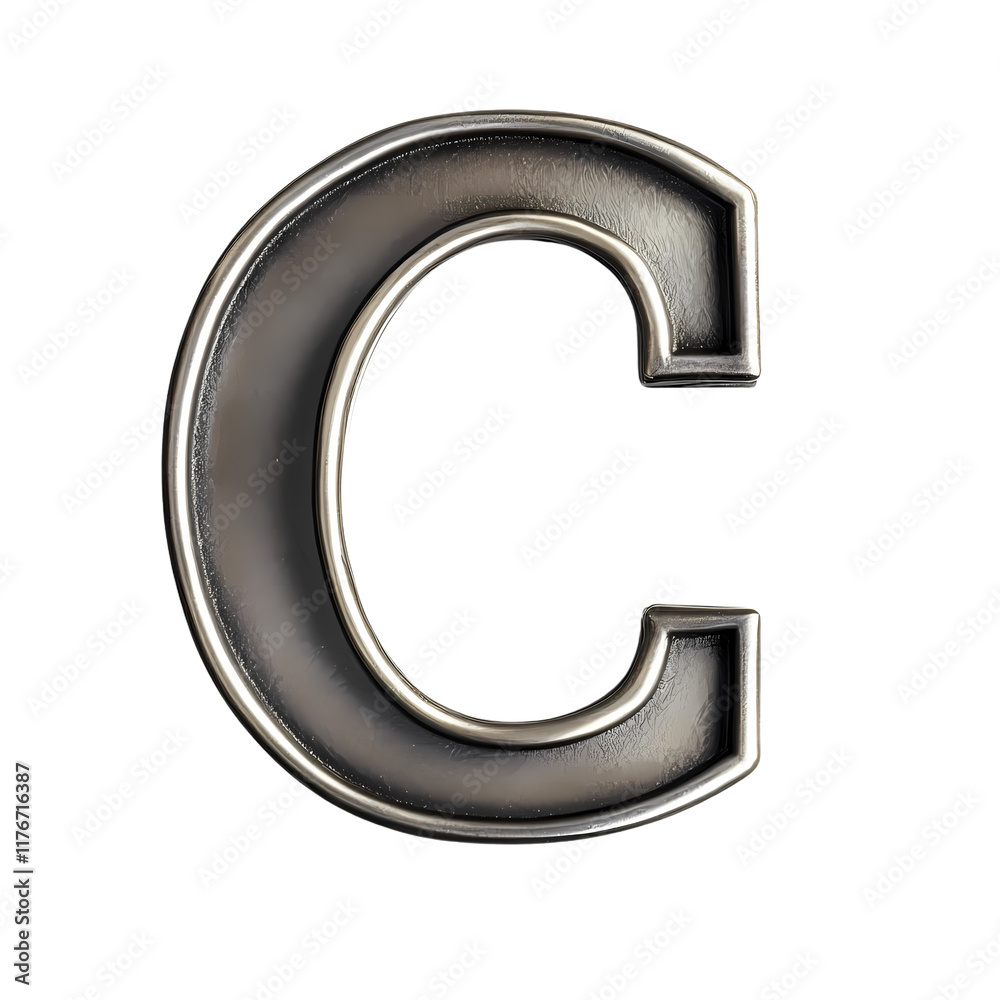 3D metallic letter isolated on transparent background 3D metallic letter isolated on transparent background