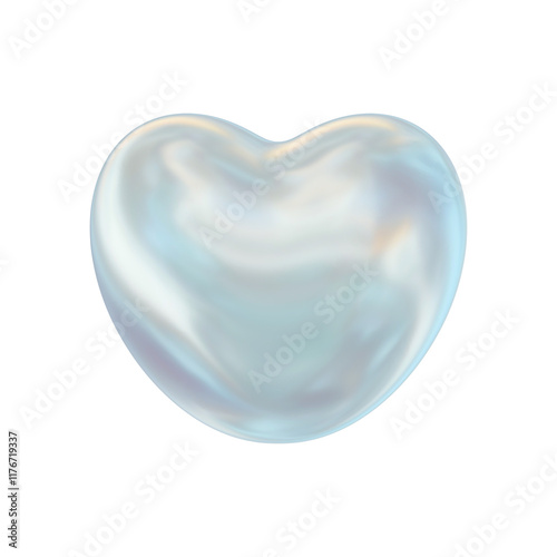 3D Holographic shinny pearl heart shape.