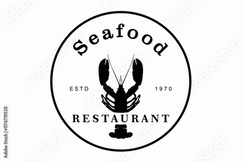 Lobster Claw Seafood Circular Label logo design inspiration photo