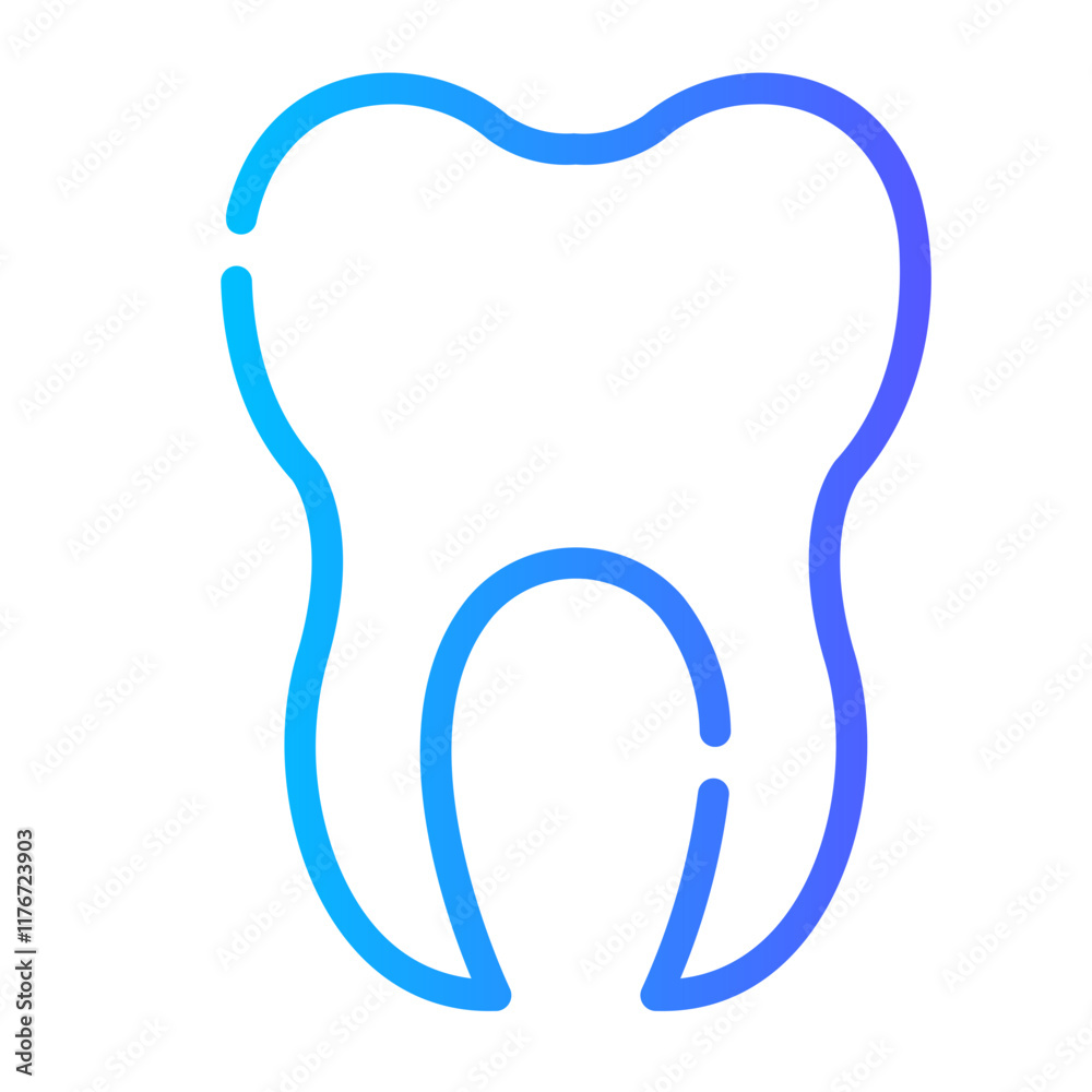 tooth Line Gradient Icon tooth Line Gradient Icon