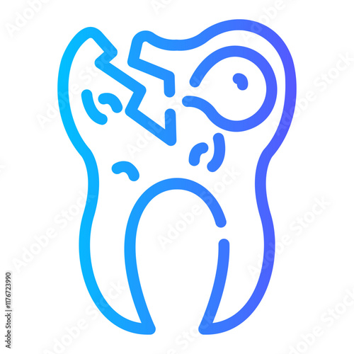 cavity Line Gradient Icon