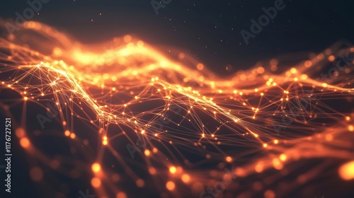 Conceptual Image of Interconnected Internet with Digital Lines