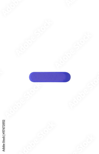 Three-dimensional minus sign. Color clay purple