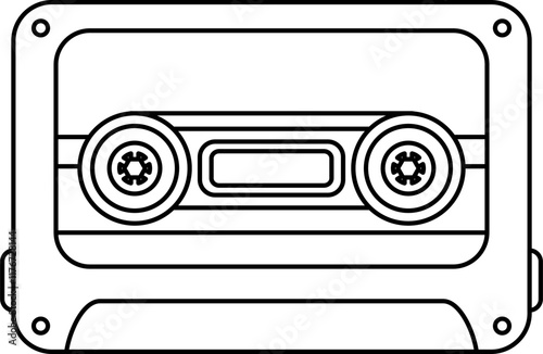 Cassette Tape Line Icon