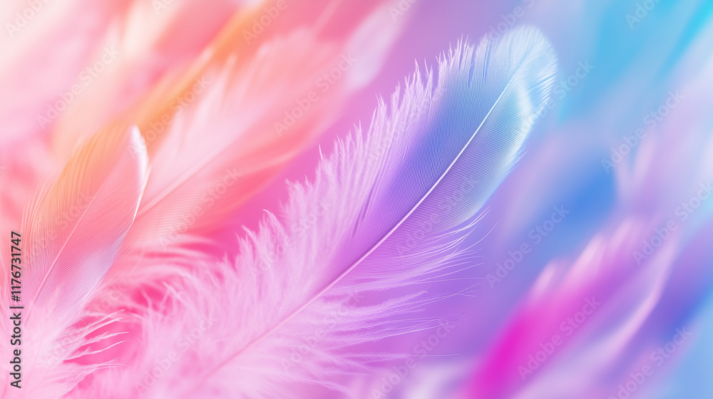 Fototapeta premium valentine's day pastel colour feather abstract background