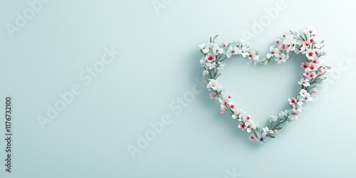 Blumenherz - Muttertag - Valentinstag Hochzeit und sonstige Feierlichkeiten. Karte Banner mit Platz für Text