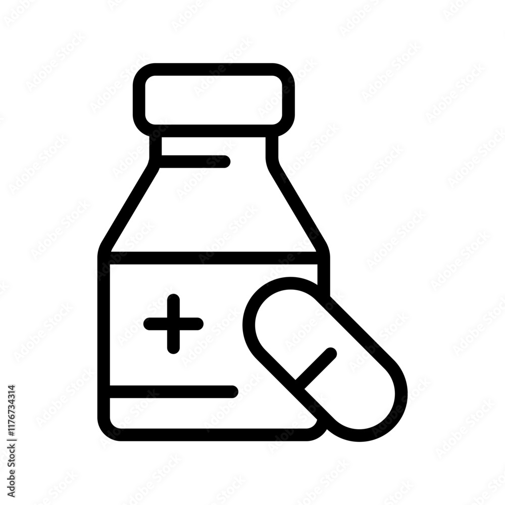 Medicine bottle icon vector design with editable stroke Medicine bottle icon vector design with editable stroke