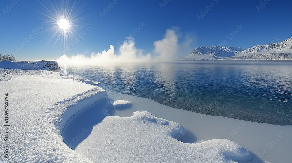 Obraz premium Cold winter landscape.