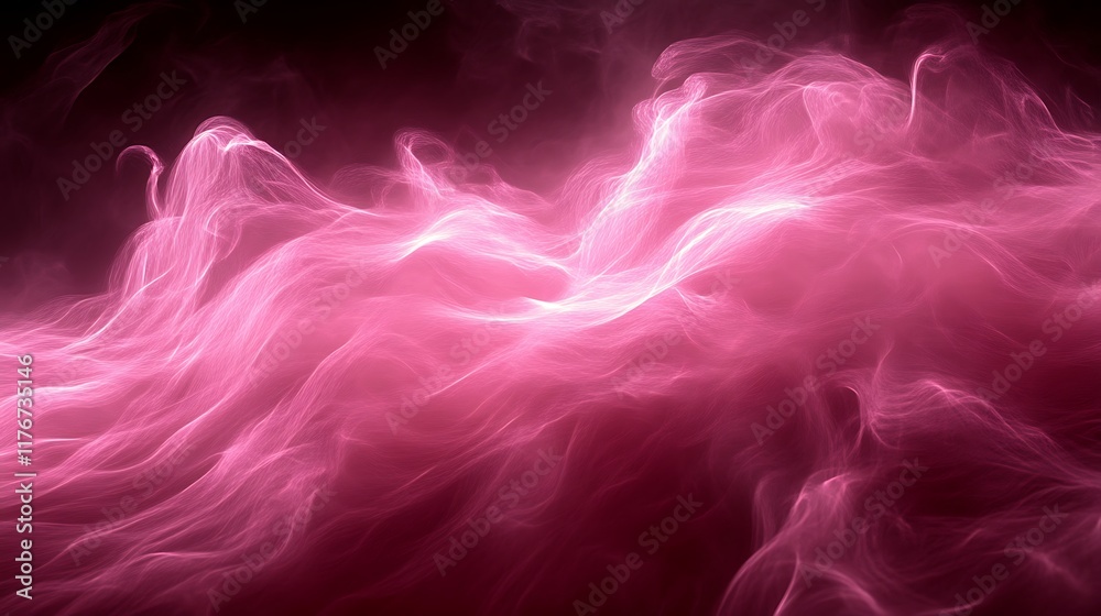 Fototapeta premium Abstract Pink Waves of Light Energy Flowing
