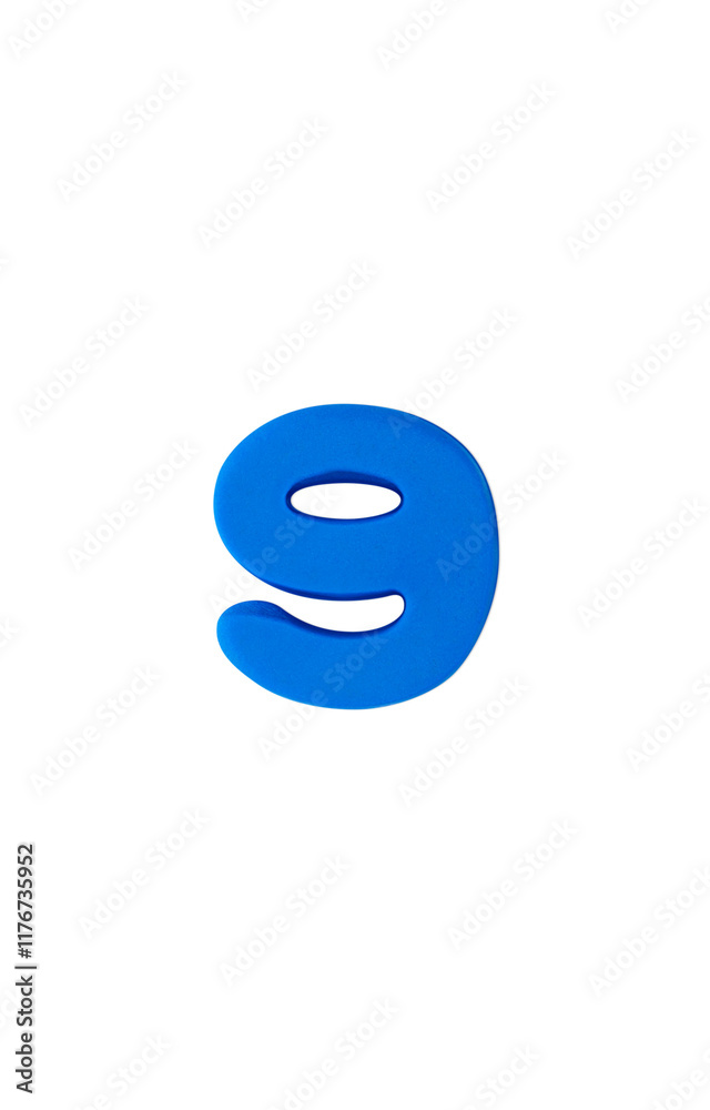 Number 9 colored clay. blue Number 9 colored clay. blue