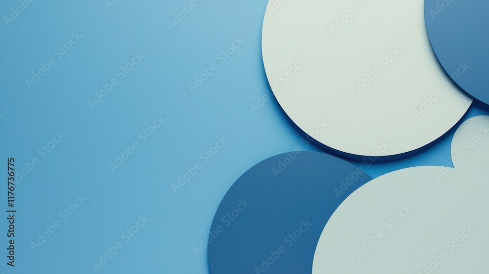 Abstract Circles on Soft Blue Background Abstract Circles on Soft Blue Background