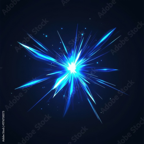 Wallpaper Mural A striking blue crystal explosion against a dark backdrop, radiating energy and light. Torontodigital.ca