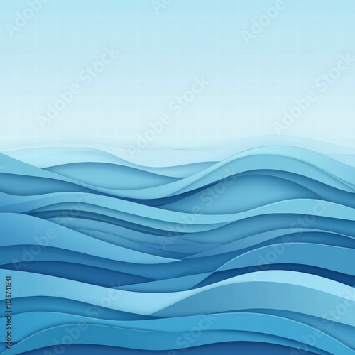 Wallpaper Mural Abstract patterns of ocean waves in shades of blue create a serene coastal atmosphere. Generative AI Torontodigital.ca