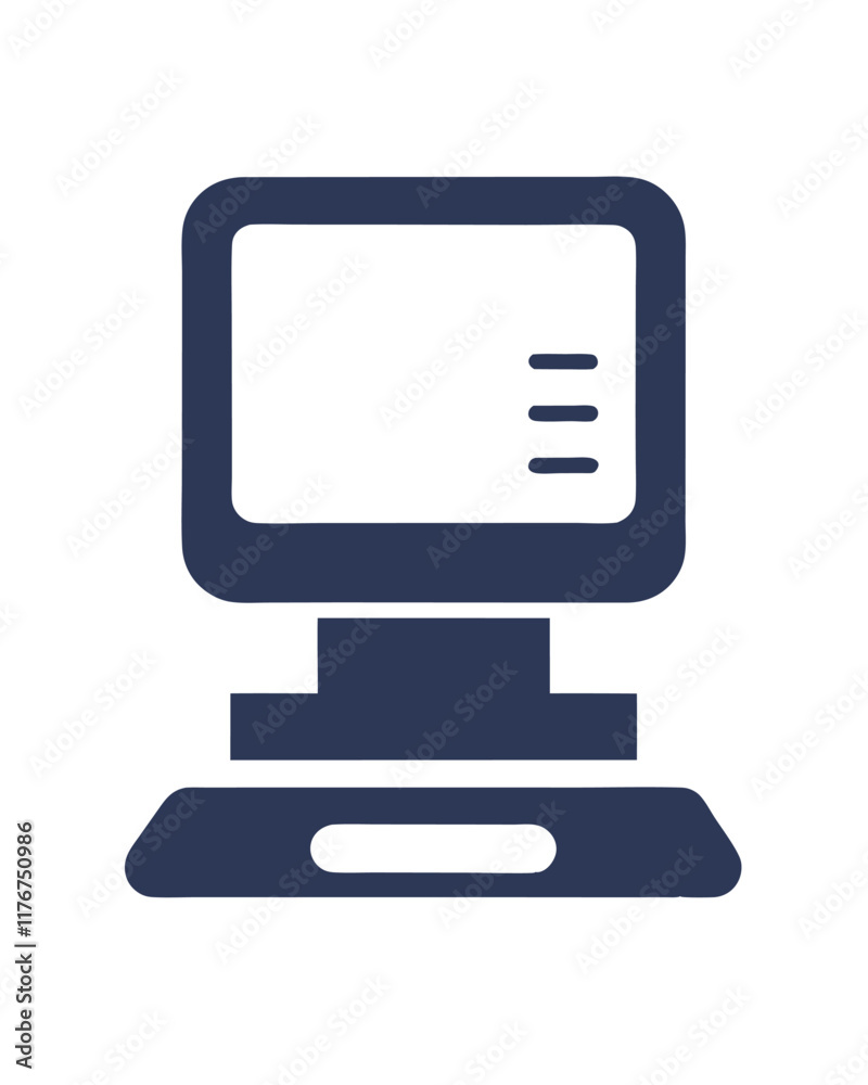 Computer icon on white background
Computer icon on white background