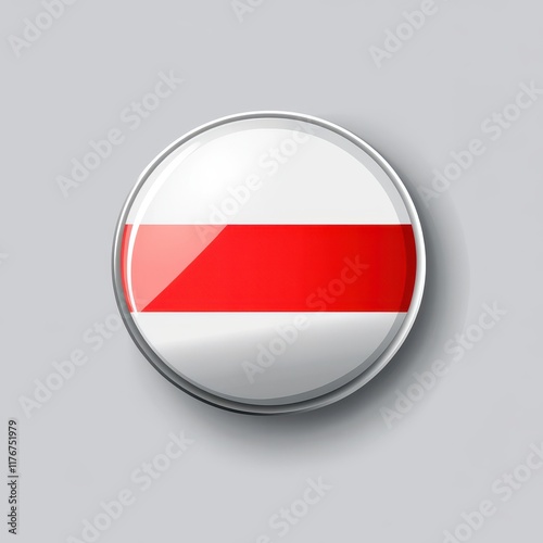 Free Download A circular button featuring the Belarusian flag design with vibrant red and white colors. - GFXLoad