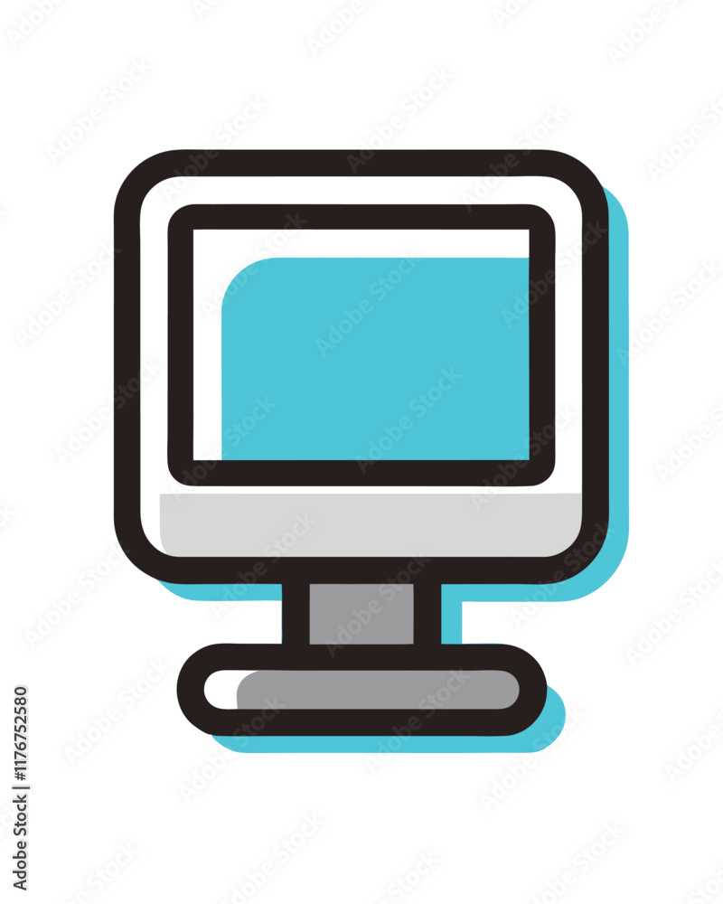 Computer icon on white background
Computer icon on white background