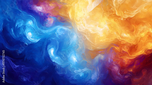 Cosmic Fire: Fiery Abstract Nebula Art Capturing the Power of the Universe