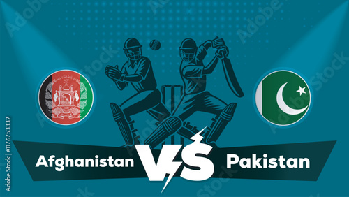 Afghanistan VS Pakistan , Pakistan vs Afghanistan cricket match , Cricket match concept with creative illustration.eps