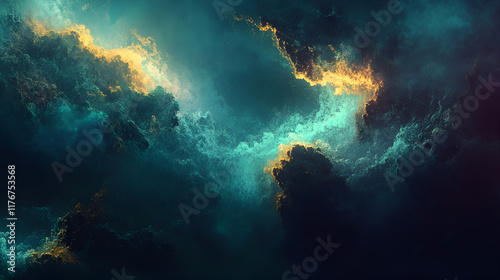 Cosmic Fire: Fiery Abstract Nebula Art Capturing the Power of the Universe