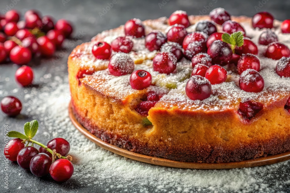 Juicy cranberries sparkle in this festive cake's sugary crust. Juicy cranberries sparkle in this festive cake's sugary crust.