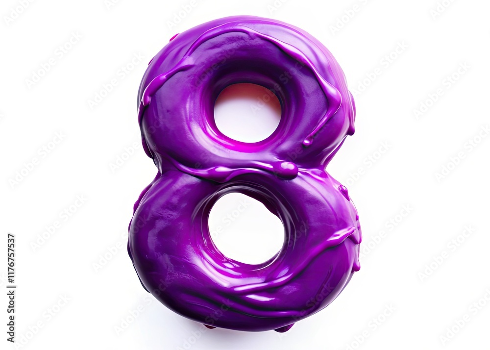 Minimalist abstract art: a soft, low-contrast purple figure eight, painted on a white background. Minimalist abstract art: a soft, low-contrast purple figure eight, painted on a white background.