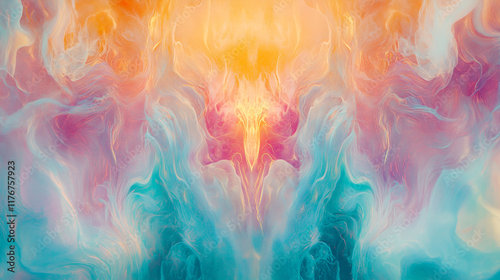 Obraz premium Dreamy Abstract: A Colorful, Fluid Art Background with Vibrant Flowing Patterns