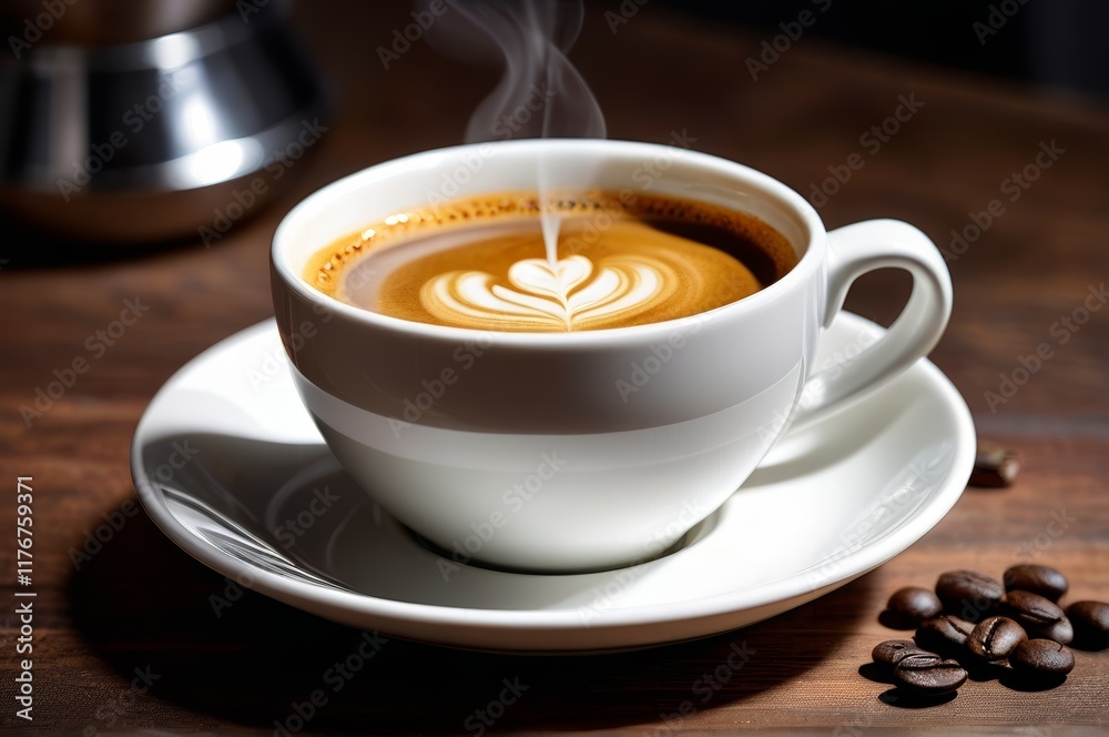 Fototapeta premium there is a cup of coffee with a heart on it