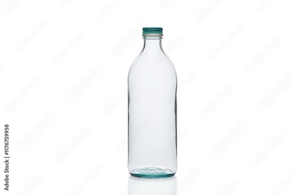 there is a clear bottle with a blue lid on a white surface there is a clear bottle with a blue lid on a white surface