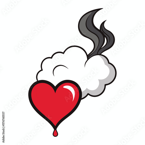 Heart backgrounds with hearts in the form of smoke, embroidered hearts, handmade hearts, and volumetric hearts... realistic vector silhouette illustration