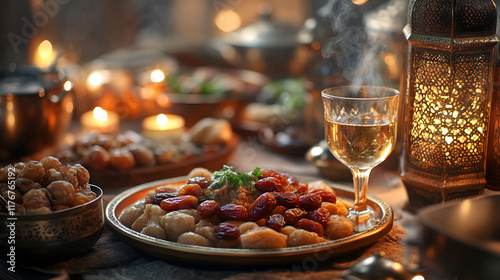 Ramadan Feast: A Table Filled with Dates, Delicacies, and Festive Flavors photo