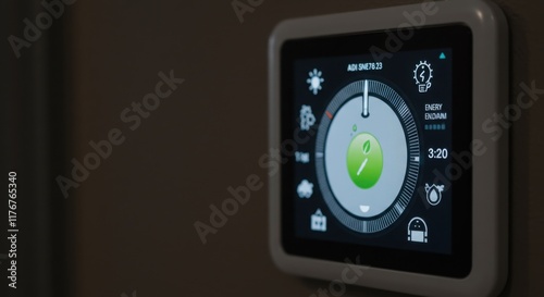 Smart Home Thermostat with Digital Touchscreen Display