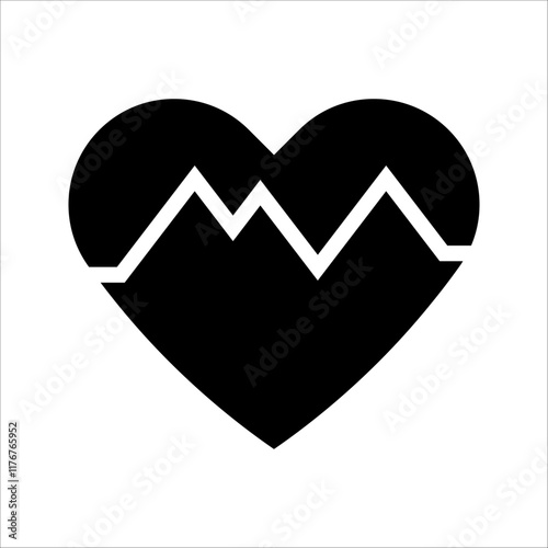 Heartbeat icon in solid and stroke style editable stroke, clipart design template