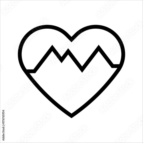 Heartbeat icon in solid and stroke style editable stroke, clipart design template