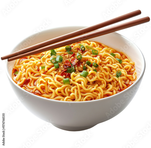 Chopsticks Holding Ramen: A Delicious Bite of Authentic Asian Cuisine photo