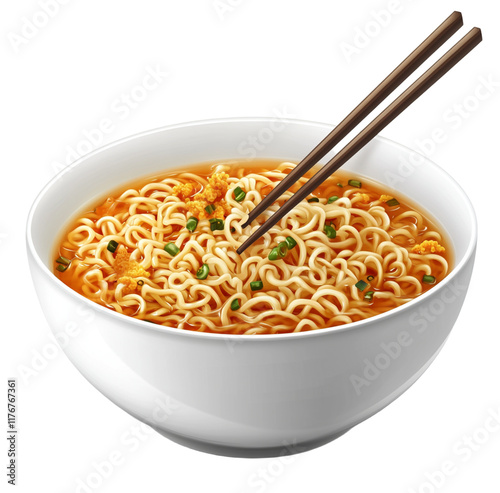 Chopsticks Holding Ramen: A Delicious Bite of Authentic Asian Cuisine photo