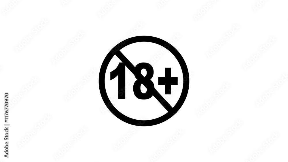 18+ not allowed icon animation on white background. 18 Plus 4k Video footage. 18+ not allowed icon animation on white background. 18 Plus 4k Video footage.