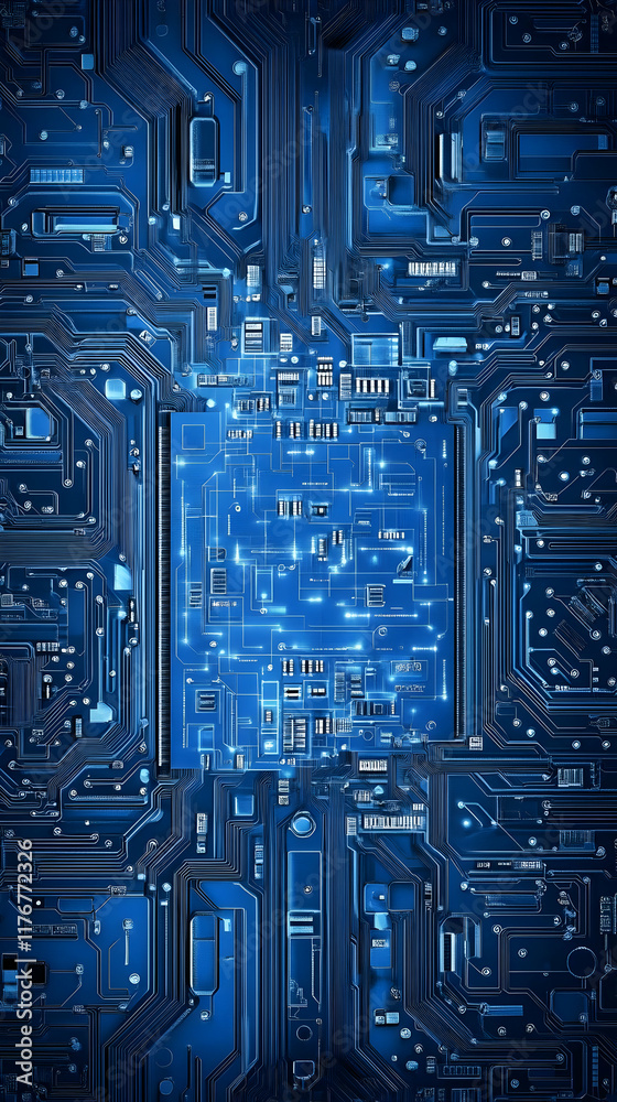 Fototapeta premium Circuit Board 3D Illustration
