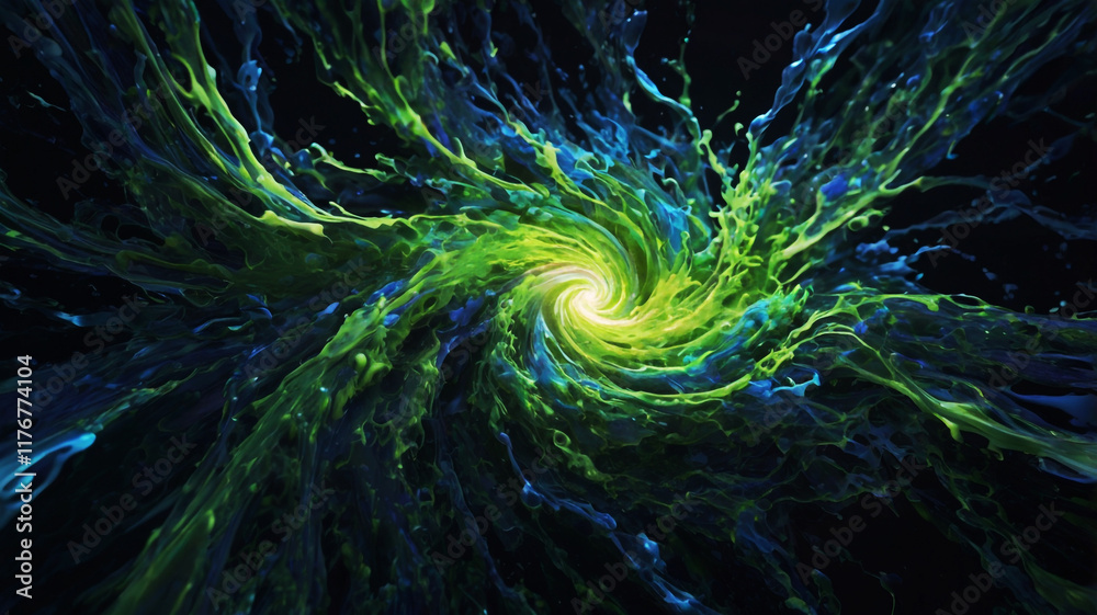 Obraz premium Abstract fractal wallpaper in the form of whirlpool premium AI, HD quality.