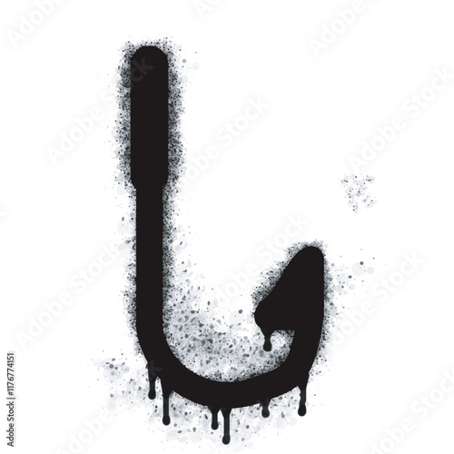 Hook spray icon isolated on white background. Hook spray graffiti icon in black on white background. Vector illustration.