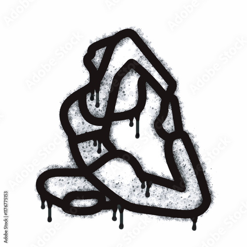 Yoga spray icon isolated on white background. Yoga spray graffiti icon in black on white background. Vector illustration.
