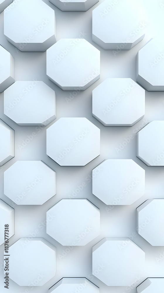 Naklejka premium White Octagon 3D Abstract Background