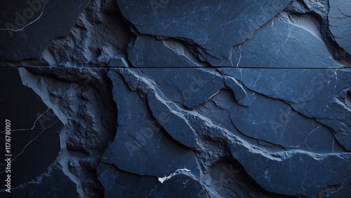 Beautiful abstract grunge decorative dark navy blue stone wall texture with rough indigo blue marble background