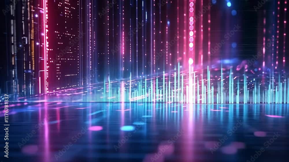 Neon Cityscape: Abstract Digital Art Neon Cityscape: Abstract Digital Art