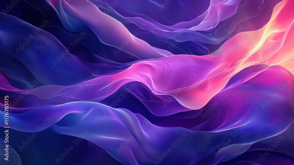 Obraz premium Abstract Purple Pink Wave Pattern Design