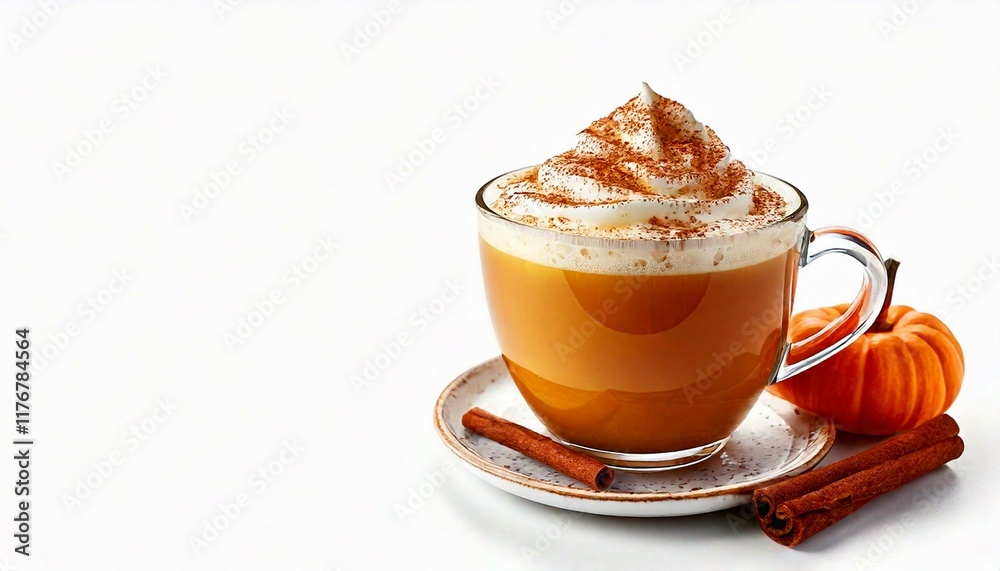 cup of pumpkin spice latte with whipped cream and cinnamon or cup of pumpkin spice latte with whipped cream and cinnamon or