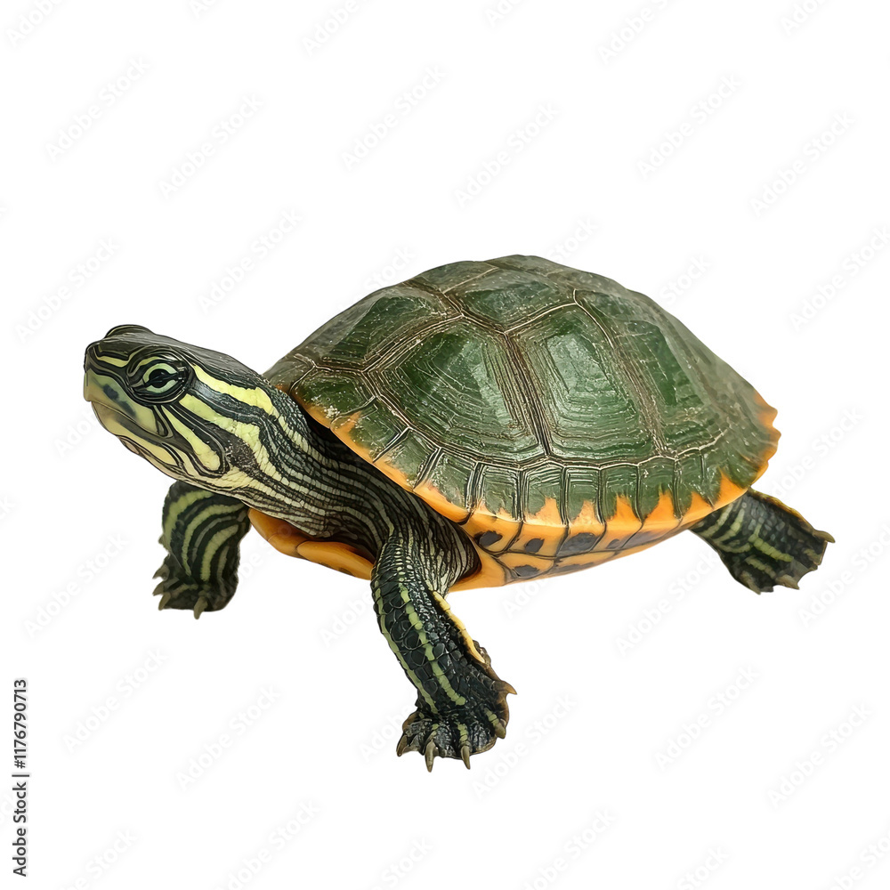 Fototapeta premium Close-up of a Single Turtle in Its Natural Habitat on transparent background