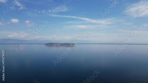 4K Drone Footage of Idylic and Secluded Thasopoula Island north of Thasos in Greece on a clear day photo