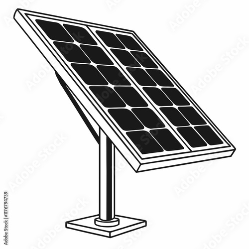 Solar Panel Silhouette Vector Art