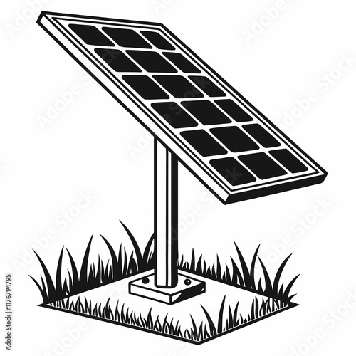 Solar Panel Silhouette Vector Art