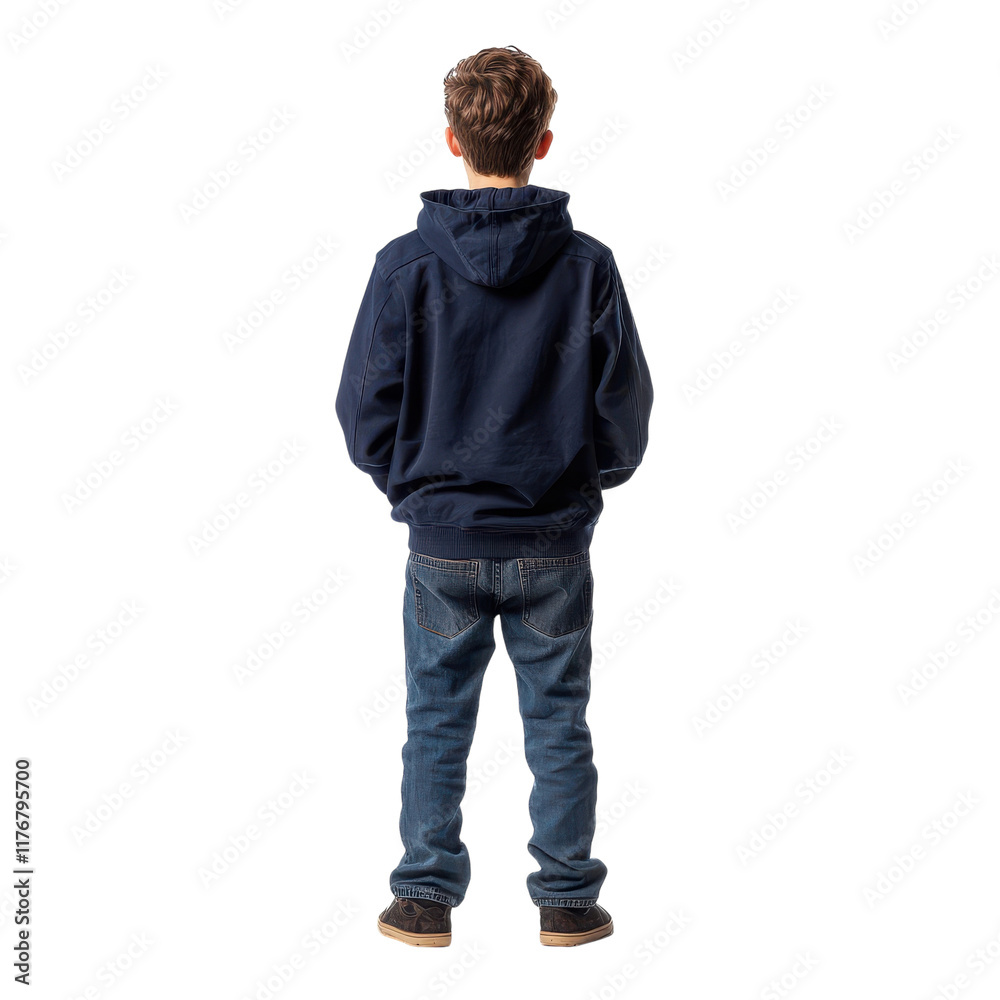 Back View Full Body Shot of Schoolboy Isolated on transparent background Back View Full Body Shot of Schoolboy Isolated on transparent background